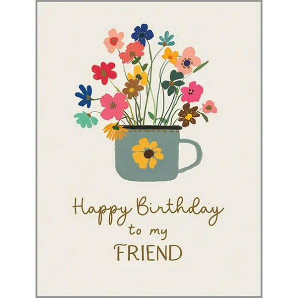 Birthday Greeting Card - Cup of Flowers