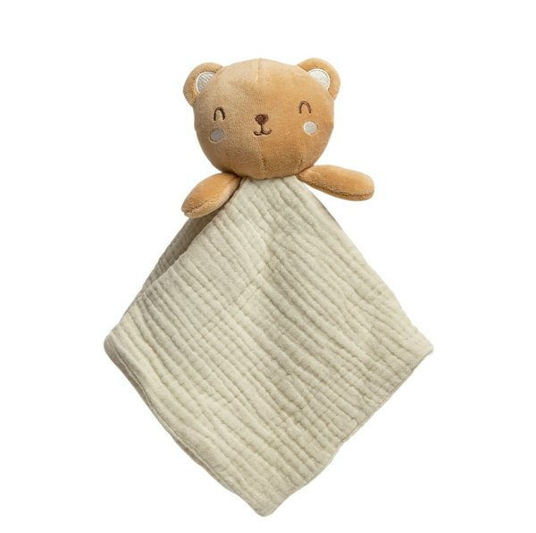 Bear Snuggle Blanket / Organic Cotton Muslin Lovey