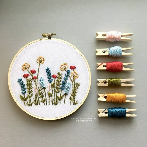 Beginner Embroidery KIT - Bright Summer Meadow